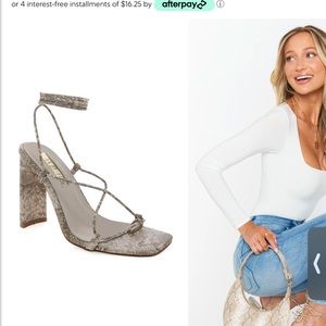 Cream block heels. Size 9 and never worn